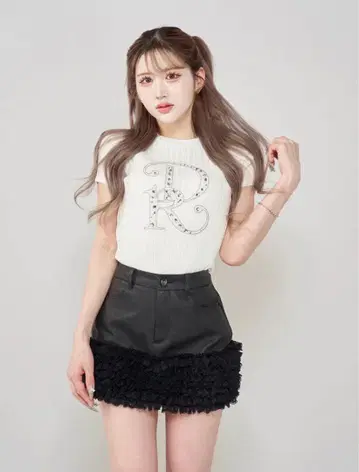 최종 가격 인하 Darich DR 비쥬 리브 니트탑 화이트