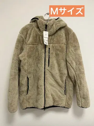 유니클로 방풍 퍼 플리스 풀 집업 후드티 (긴팔) 베이지