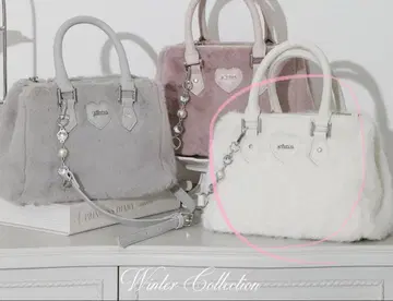 (pium) 비쥬 체인 달린 pium 하트 퍼 백