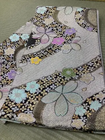 순수 실크 후리소데용 후쿠로 오비 육통