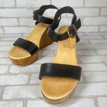 샌들 천연 가죽 24.0cm 블랙