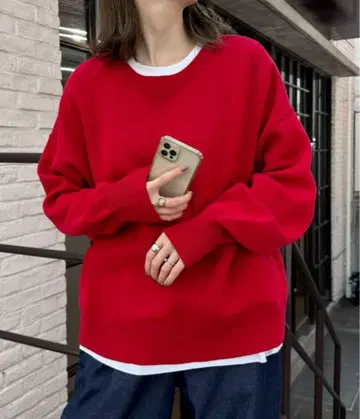 맨투맨 라이크 볼륨 슬리브 니트