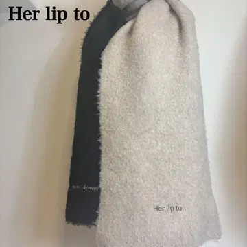 하립투 투톤 메시지 대형 스톨 머플러 바이컬러