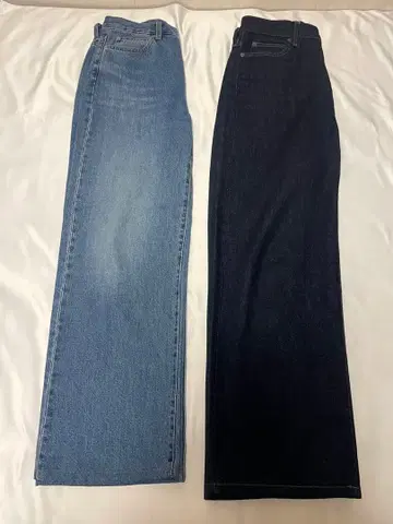 유니클로 와이드 스트레이트 데님 사이즈 25