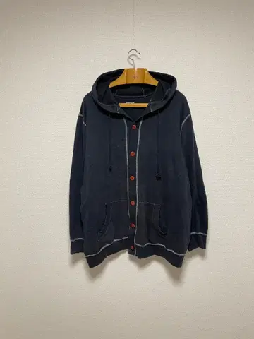 00s KING SIZE 버튼 후드티 코튼지 가디건 맨투맨