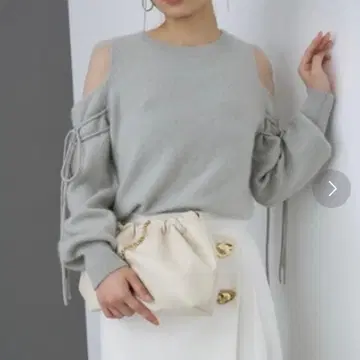 [택 포함 새상품] SNIDEL 시스루 숄더 니트 풀오버