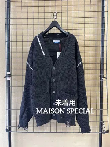 미착용 MAISON SPECIAL 데미지 니트 가디건