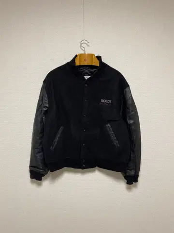 90s USA 굿 레귤러 가죽 절개 바시티 자켓 Excelled