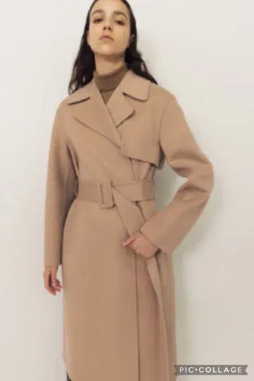 띠어리 베이지 울 트렌치코트 거의 미사용