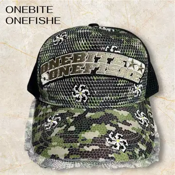 원 바이트 원 피쉬 메쉬 캡 낚시 낚시 스터드 로고