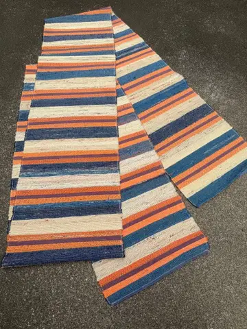 빈티지 원단 찢어 짜기 오비 깔개 리메이크