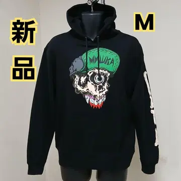 새상품 미사용 MISHKA (미시카) 맨투맨 후드티 M 블랙