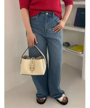 Mila Owen [워셔블] 발수 가공 컷오프 와이드 데님 팬츠