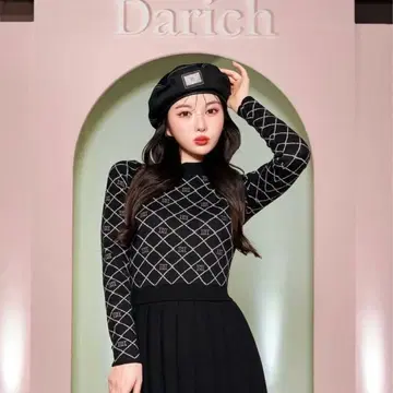 Darich 다이아 로고 니트 미니 원피스