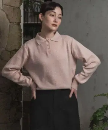 새상품 lawgy 심플 폴로 라프 니트 풀오버