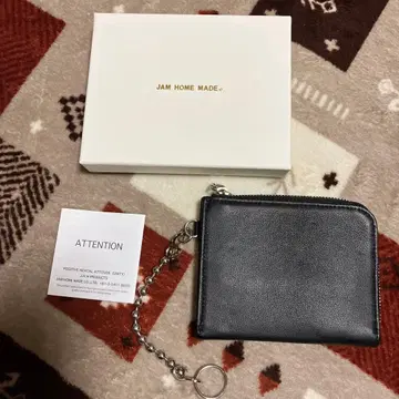 jam home made L자 지퍼 가죽 지갑 블랙