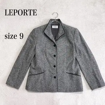 LEPORTE 그레이 트위드 자켓 사이즈 9