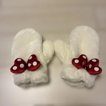 미니짱 벙어리장갑 빨간색 도트 리본 포함