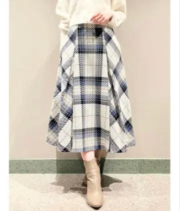 [ 0사이즈 ] snidel 로빙 체크 스커트 롱