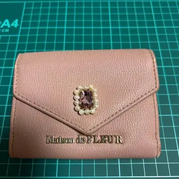 메종 드 플뢰르 3단 폴더형 지갑 핑크