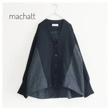 레어! machatt 퀼팅 도킹 니트 가디건 블랙 마차트