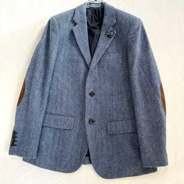 잭 스페이드 테일러드 자켓 M 헤링본 엘보 패치 울