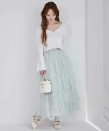 one after another NICE CLAUP 튤 롱 스커트