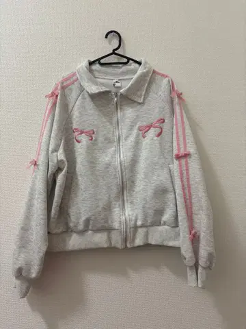 리본 포함 후드티 스커트 셋업 핑크