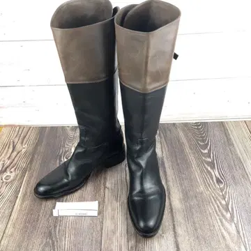 SARTORE 37 가죽 롱 부츠 블랙과 브라운