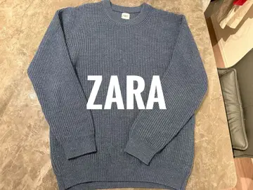 ZARA 블루 리브 니트 스웨터