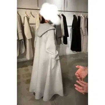 에부르 ebure 럭스 멜톤 후디드 롱 코트