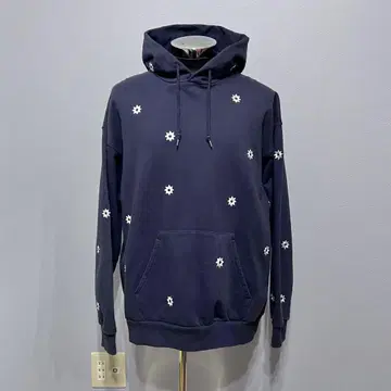 VEGA Firsthand 후드 맨투맨 플라워 자수 L 네이비