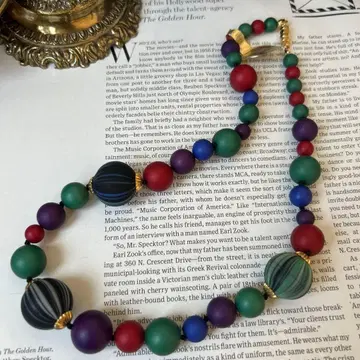 이탈리아제 베네치아 유리 목걸이 광택 없는 비즈