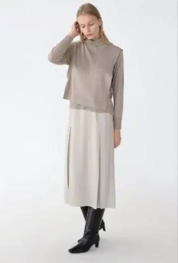 니트 베스트 롱 원피스 이소재 도킹 원피스 아르가