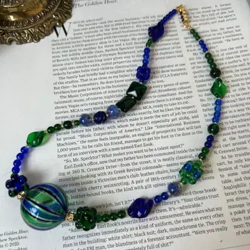 이탈리아제 베네치아 유리 목걸이 피콕 풍선 구슬