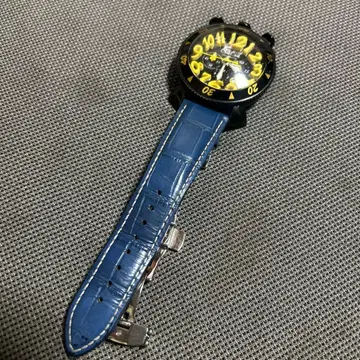 크로노그래프 손목시계 파란색 가죽