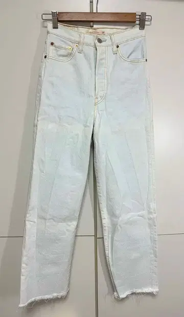 리바이스 Ribcage Straight 데님 25 아이스 블루