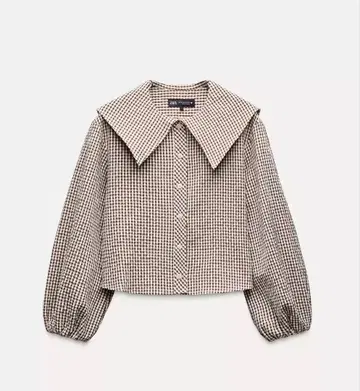 ZARA 피터팬 칼라 체크 셔츠