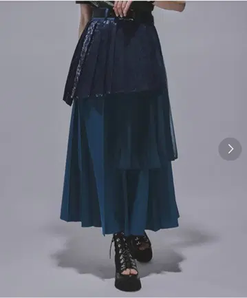 HARE 아지메 믹스 플리츠 스커트