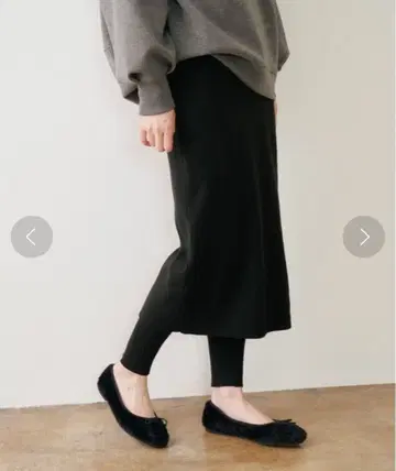 Emma Taylor 에마테일러 레이어드 니트 스커트 팬츠 블랙