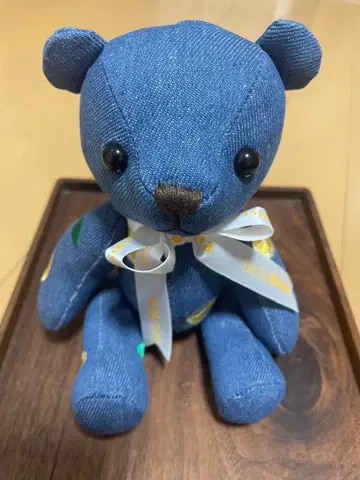 벨라비스타 데님 곰 봉제 인형 레몬 자수
