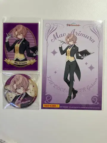 학마스 타워 레코드 마오 캔뱃지 아크릴 카드 엽서 3종 세트