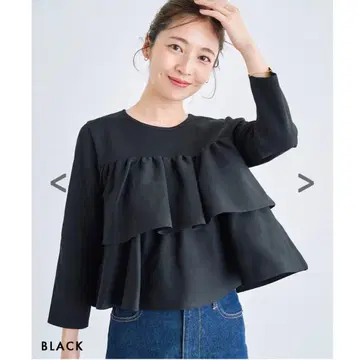 베이스먼트 온라인 크롭 플레어 니트 블랙