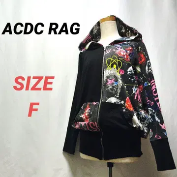 ACDC RAG 지퍼 후드티 우주 패턴 갤럭시 여성용 블랙