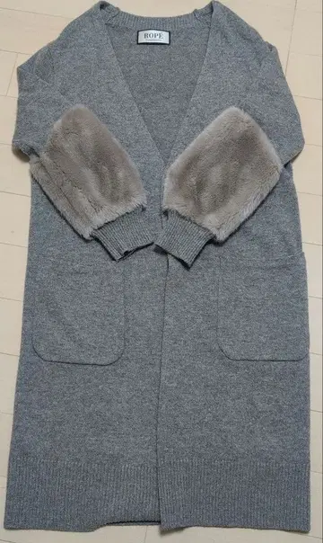 ROPE 니트 롱 가디건 퍼 포함