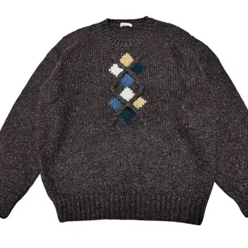 새상품급 PAPAS 파파스 핸드 케이블 니트 스웨터 풀오버 브라운