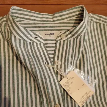 [ 새상품 ] studio CLIP 밴드 카라 롱 셔츠