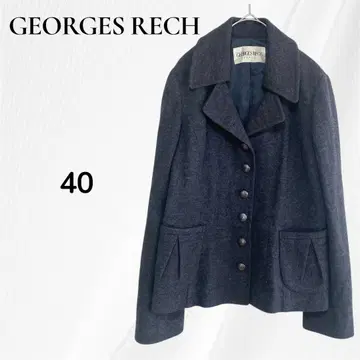 조르주 레쉬 자켓 코트 노카라 자켓 짙은 그레이 L 울