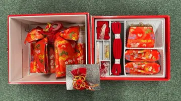 시치고산 7세 L 사이즈 마츠리비 오비 하코세코 세트 8점 세트