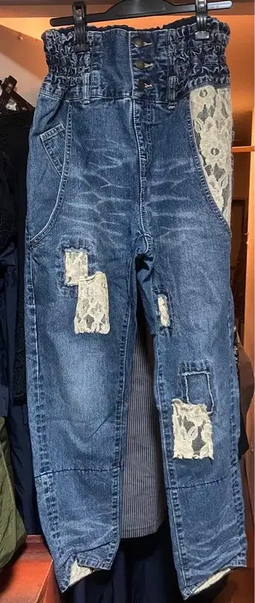 오샤레 워커 소말리아 데님 팬츠